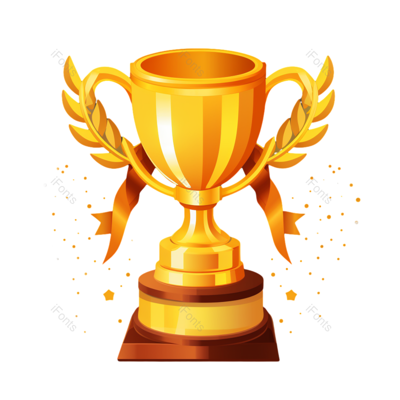 奖杯图片,奖章元素,黑色背景PNG,灰色背景免抠素材